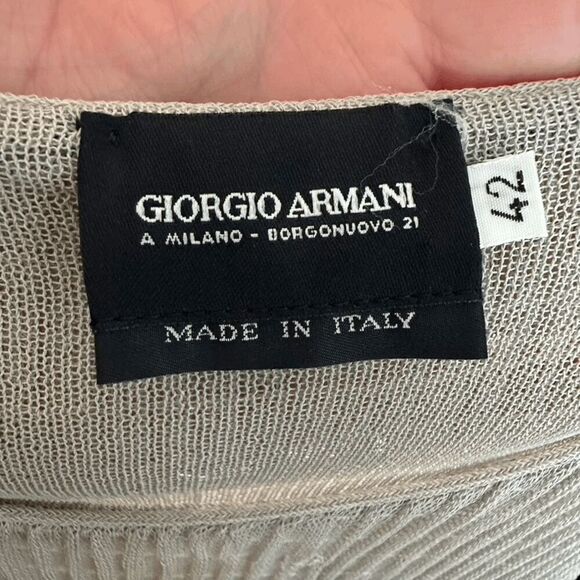 Vintage Giorgio Armani Rib puckered texture top Gray Crop Chic Size IT 42 US 6 - Picture 8 of 9